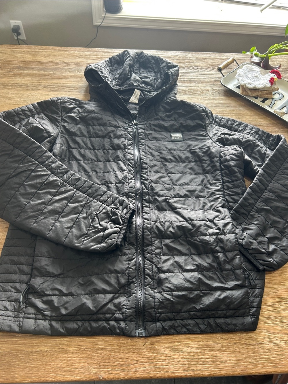 ✌️Dutch Bro Black Quilted Hooded Puffer Jacket - medium